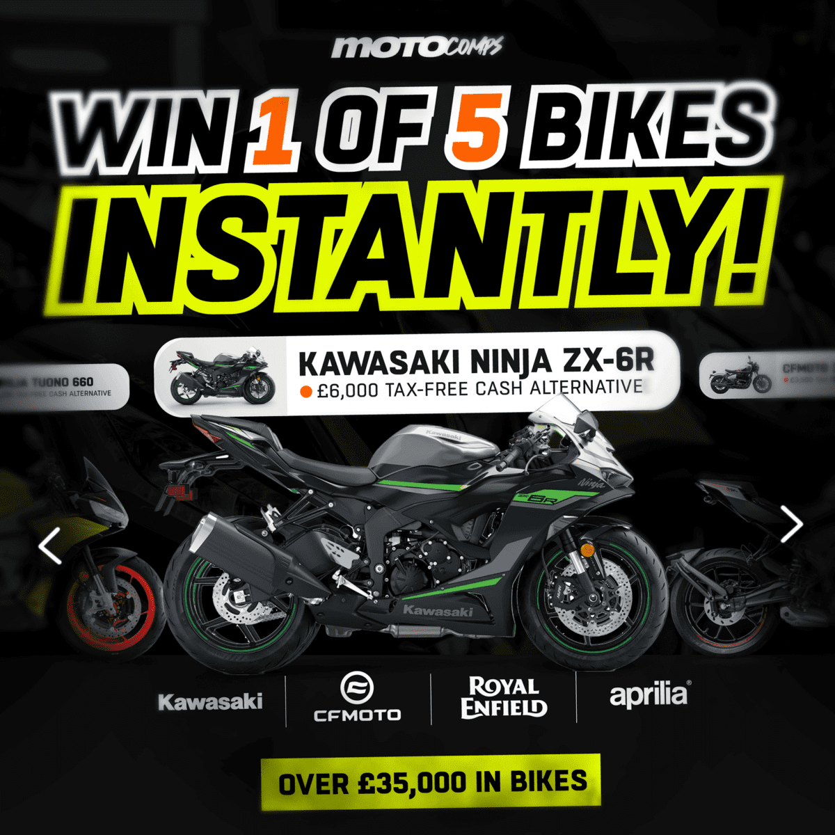 WIN 1 OF 5 BIKES INSTANTLY! - £500 END PRIZE 🎰